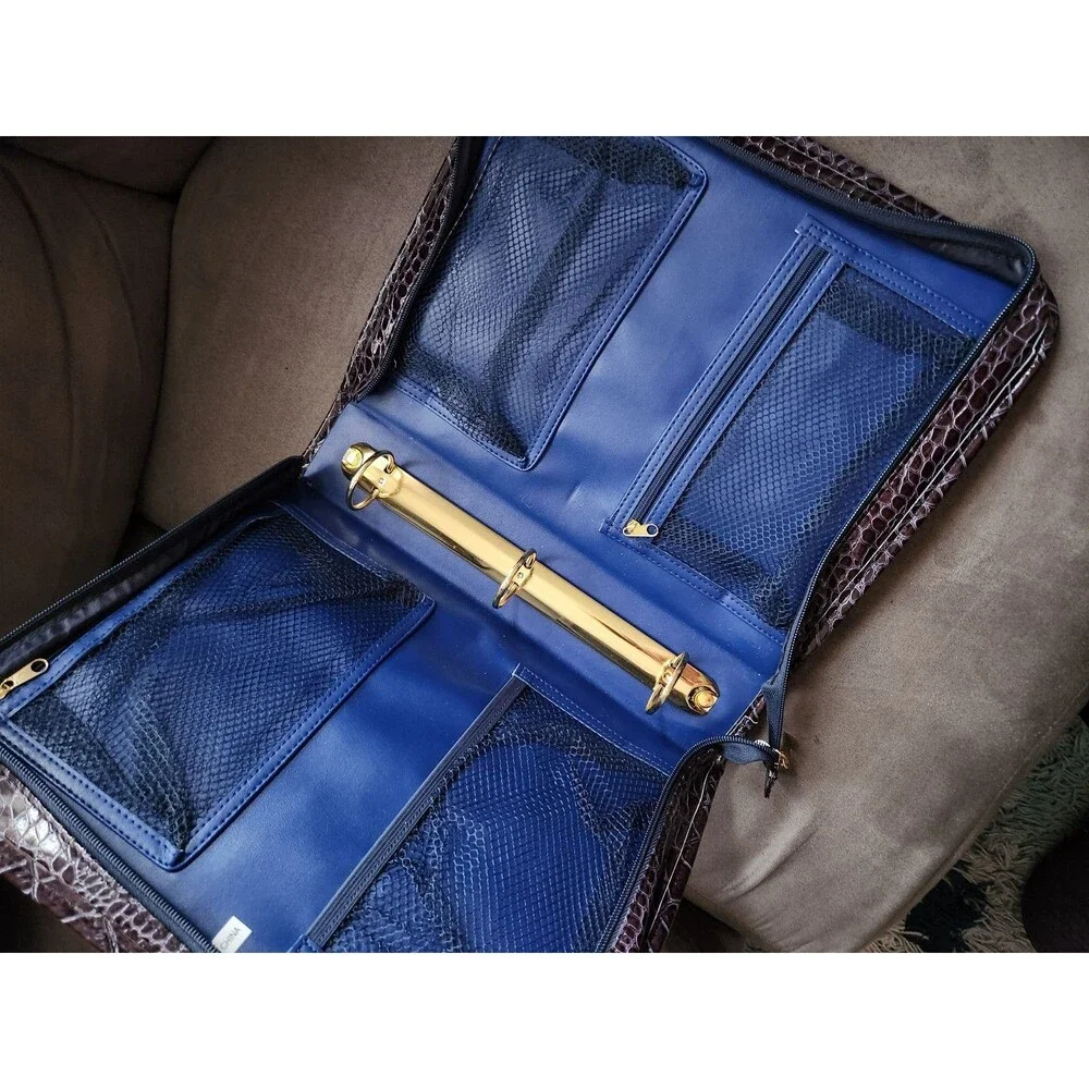 SeneGence purple faux leather binder